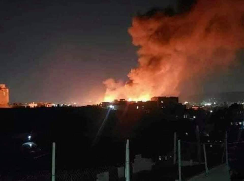 حريق في السنينة بصنعاء
